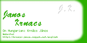 janos krnacs business card